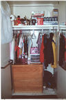 Closet with dresser / all full of supplies