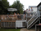 View of the deck party