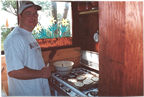 Cooking Blueberry Pancakes (23 lbs of blueberries were picked)