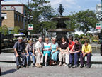 Posing at the fountain