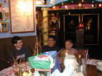 Boys are ready to eat - sitting among the Italian Popes